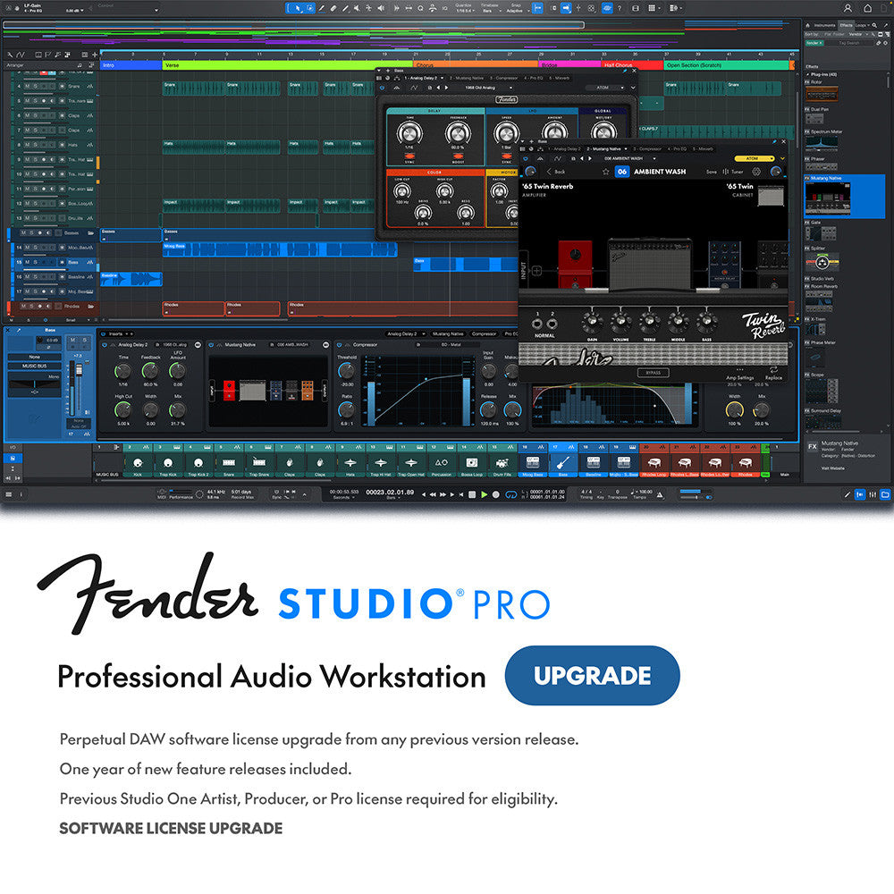 FENDER STUDIO PRO 8 UPGRADE TO PERPETUAL FROM STUDIO ONE OR FENDER 6 MONTH TRIAL